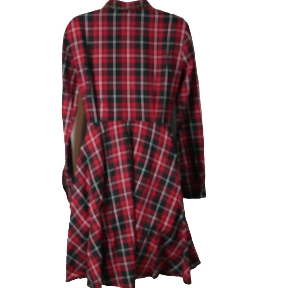 Venus Red Plaid Shirtdress Size 2 EUC - Picture 3 of 12
